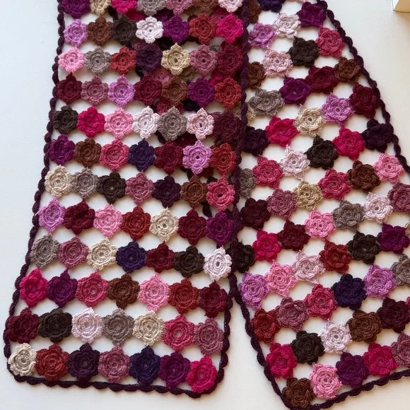 Sophie Digard Multicolor Wool Floral Crochet Scarf OS - Picture 4 of 11
